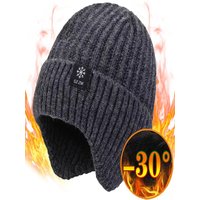 AliExpress NONE Outdoor Men Winter Knitted Hat with Velvet Warm Ear Hood Integrated Hat Outdoor Sports Bicycle Skiing Running Cold Cap