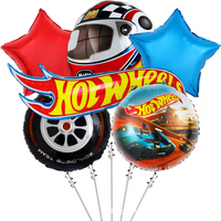 6 Pcs Hot Wheels Party Decorations Balloons Hot Wheels Foil Balloons Hot Wheels Party Balloons for Hot Wheels Party Decorations