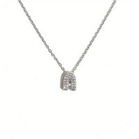 Silver Color Bubble Letter Necklace for Women Ballon Initials Necklaces