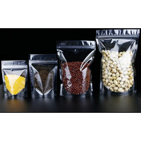 25/50pcs High Clear Stand up Plastic Zipper Packaging Bag Resealable Snack Sugar Candy Coffee Dried Fruit Gifts Storage Pouches