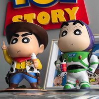 Crayon Shin chan Woody Buzz Lightyear Cowboy Handmade Model Decoration Doll Birthday Gift Doll GK Shin chan Series