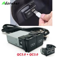 Car DUal USB Type-C Quick Charger Interface Socket Cell Phone Charger for Sienna LC76 Highlander RAV4 Model for Toyota