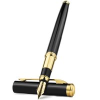 STONEGO Fashion Metal Fountain Pen, Metal Ink Pens with Ink Refill Converter Sleek Lacquer Housing Calligraphy Pens