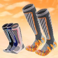 AliExpress NONE 2 Pairs Unisex Ski Thermal Warm Thick Knee High Long Socks Compression Thermal Socks for Men & Women,for Outdoor sports,Cycling