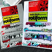 1SET JDM Racing Style Waterproof Vinyl Stickers Set For Car Motorcycle Helmet Laptop Bike Decor Decal
