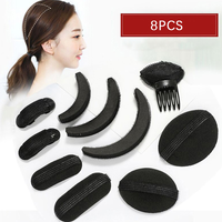 8Pcs Hair Fluffy Sponge Hair Base Styling Insert Tool Hair Puff Sponge Clip