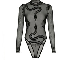 Snake Long Sleeve Lace Jumpsuit Transparent Seamless Mesh Thin Shapewear High Waist Romper Slim Fit Bodysuit Female