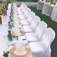 Universal Elastic Wedding Chair Covers Dust-proof Foot Pockets Stretch Slipcover Spandex Seat Cover Dining Party Celebration
