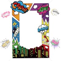 Super Hero Photo Prop Hero Birthday Party Decor Hero Photo Booth Frame Hero Them Party Banner Backdrop Colorful Hero Background