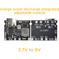 5-20pcs 3.7V To 9V 5V 2A DC-DC Step Up Boost Module Type-C 18650 lithium battery charging and discharging integrated adjustable