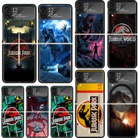 Jurassic Park Dinosaur World Phone Case For Samsung Galaxy Z Flip 7 Flip7 Zflip 6 Flip6 5 Flip5 4 Flip4 3 Flip3 5G Fundas Black