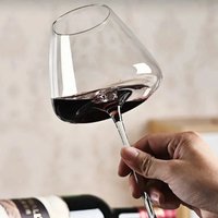 Ensemble de verres à vin en cristal de Bourgogne de 720 ml, design cannelé moderne, compatibles lave-vaisselle, pour la dégustation de vin rouge, décoration de bar à domicile, cadeau