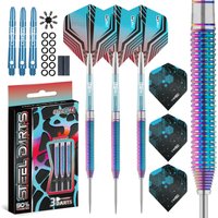 CyeeLife 23g 90% Tungsten Steel Tip Darts Set Blue Ocean Series Professional Heavy Darts with Barrels Shafts Flights Gift Kit