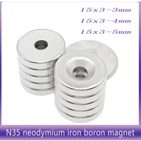 15x3-3/4/5mm 15x3 mm Hole3/Hole4/Hole5mm Minor Diameter Magnet Round Countersunk Magnetic 15x3-4 For Refrigerator,Office,DIY