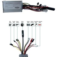 Ebike Controller 36V 48V 6-FET 15A 250W JN Controller For Electric Bicycle Replacements 15A SM Plug Double Light Wire Controller