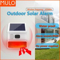 Upgraded Wireless Solar Outdoor Alarm 433MHz With LED Flash as Outdoor Waterproof Alarm for Home Garage Carport Alarm System