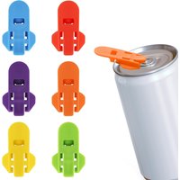 6 Pack Colorful Manual Easy Can Opener Premium Plastic Shields Can Tab Opener for Soda Beer Coke Bee Design