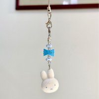 Kawaii Miffy Rabbit Keychain Cute Cartoon CCD DIY Girlish Heart Ins Style Mobile Phone Chain Cute Mobile Phone Chain Girl Gift