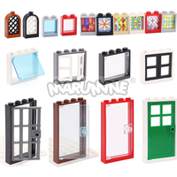 Marumine MOC Bricks Door Frame Window Glass Building Blocks City House Parts Compatible with 60616 60623 60592 6060160603 60594