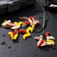 Hirisi 1.2cm/1.5cm Soft Plastic Maggots Lures Mini Worm Bait Artificial Silicone Larva Bait Carp Fishing Tackle Accessories