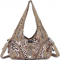 Angelkiss Women Leopard Handbags Brand Shoulder Bag Soft Tote Bag Fashion Satchel Multi-Pockets Crossbody Luxury Shoulder Bags