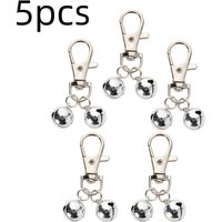 5Pcs Dog Bell Keychains Pet Collar Bell Pendants Metal Bell Charms for Dog Collar DIY Craft Decoration
