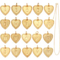 Simple Heart Shape 18K Gold Plated Initial Name A-Z Letter Charm Pendant Necklace,Fashion Jewelry Findings For Women Men L82