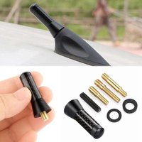 1.4 inch Universal Car Stereo Radio FM/AM Signal Aerial Amplified Antenna Black Carbon Fiber Style