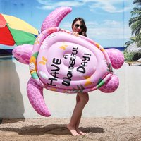 1 pcs Dual Style Pink Green Turtle Inflatable Ride-On Pool Raft