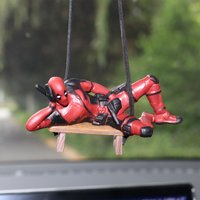Cartoon Groot Tree Man Articulated Deadpool Marvel X-Men PVC Car Rearview Mirror Pendant Ornament Swinging Doll Car Accessories