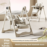 Smart Baby High Chair with Bluetooth, Electric Rocker & Recliner, 6-in-1 Foldable Multi-use Feeding Chair for Newborn to Toddler