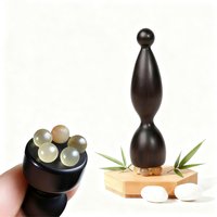 Wood Horn Small Lotus Eye Massager Facial Gua Sha Tool forStimulation Acupressure Lymphatic Drainage and Skincare