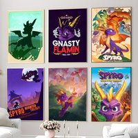 Game S-Spyro the Dragon Poster Wall art print art suitable for living room bedroom bar parlor home decoration gift