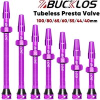 BUCKLOS Road Bike Tubeless Valve 40/44/55/60/65/80/100mm Aluminum Alloy Bicycle Tubeless Valves F/V Presta Valve Cycling Parts