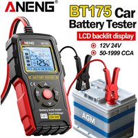 ANENG BT175 12V 24V Car Battery Tester Digital Alternator Automotive Analyzer Display Screen With Insulated Alligator Clip Tools