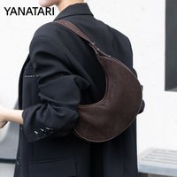 YANATARI luxury vintage bag women genuine leather half moon bag Shoulder strap handbags autumn and winter fashion bag