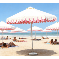 Luxury Big Size Vintage Umbrellas Custom Bali Scalloped Edge Garden Parasol Picnic Pool Pink Fringe Outdoor Beach Patio Umbrella