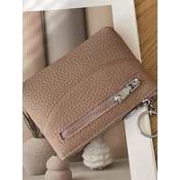 Anti-splash Water Texture Lady Wallet Classic Solid Color Short Coin Purse Multiple Card Korean Style Leather Cards Bag Dating