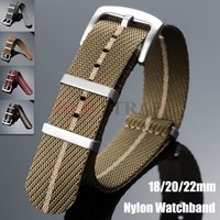 Nylon Watch Strap 18mm 20mm 22mm Stripe Watchband Replacement Watch Band Military Wristband Accessories for Seiko Watch Straps