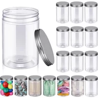 Set of round Transparent Plastic Mason Jars Small Refillable Jars for Everyday Use Ideal for Storing Various Items