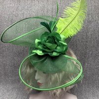 Multi-color Wholesale Large Mesh Feather Flower Fascinator Hat Hairpins Bride Wedding Church Cocktail Party Fascinator Headdress