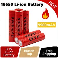 Standard 18650 battery 3.7 Volt 9900mAh Rechargeable Li-ion Batteries 18650 for flashlights, portable instruments, printers