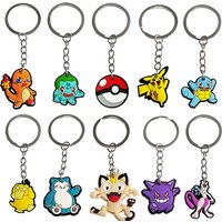 10pcs Pokemon Keychain Pikachu Anime Characters Keychain Children's Birthday Party Gift Classroom Rewards Guest Gift Baby Shower