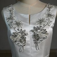2pc/pair Luxury glass rhinestone beaded patches for clothes DIY sew on flower appliques wedding dresses embroidery