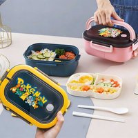 Pokemoned Women Men Double-layer Lunch Boxs Boy Girl Portable Compartment Fruit Food Boxs Microwave Lunch Box Picnic Fresh Box