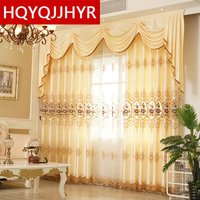 Rideaux de luxe royal beige et blanc, style européen et américain, pour salon, chambre à coucher, cuisine