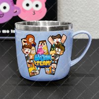 Children Stainless Steel Water Bottle Wojans Team Kids Anime Printed Milk Tea Cup Boy Girl Cartoon Cute Juice Container Mug Gift