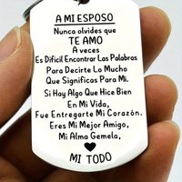 1PC Spanish Esposa A Esposo Gifts Keychains NUNCA OLVIDES QUE TE AMO Couples Jewelry Valentiens Day Anniversary Gifts for Men