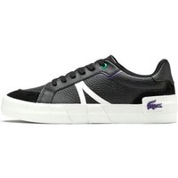 POIZON LACOSTE Cow Split Leather Low top Skateboard Shoes Men's Black 44SMA0077-454