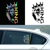 Car interior sticker Lion with a Crown King die-cut vinyl sticker Car bumper Laptop waterproof car decoration